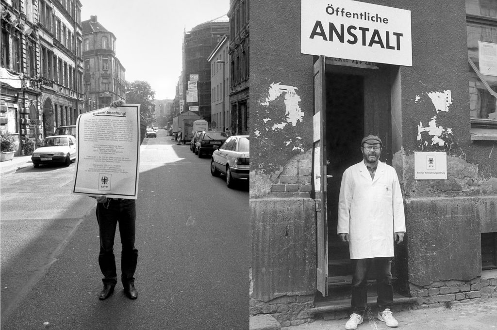 Foto von Kurt Buchwald "Amt für Wahrnehmungsstörung" 1994, Galerie auf Zeit, Auguststraße / Berlin